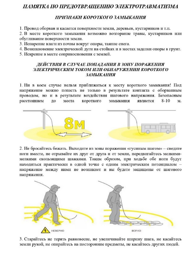 Памятки по предотвращению электротравматизма 